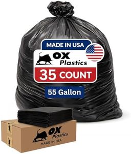 55 Gallon 4mil Contractor Toughest Most Durable Trash Bags, Heaviest Duty Strength, Puncture Resistant Trash Can Liners, 55gal Large Garbage Bags, (35 Count)