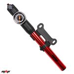 MBP MBP Mini Bicycle Road Pump (Max Psi 120) Presta or Schrader, MTB or Road, Alloy Lever and Barrel, Metallic Red, Easy to use extendable Hose, Compact, Easy to Carry and Lightweight