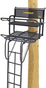 Rivers Edge® Lockdown™ 21' 2-Man, Towering 21' Height, Flip-Up TearTuff™ Mesh Bench Seat, The Ultimate Shooting Rail™, Patent-Pending Ground-Level Ratcheting Technology™, LD202