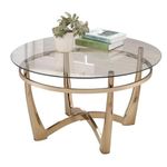 ACME Furniture 81610 Orlando II Coffee Table, Champagne/Clear Glass