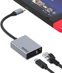 BORIO USB C Type-C to Gigabit Ethernet LAN Network Adapter Hub, Dock Docking Station,Computer Networking Hubs, for Nintendo Switch，MacBook Pro, MacBook Air,iPad Pro,XPS, and More (Silver Gray)