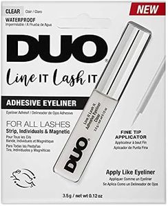 DUO Line It Lash It Adhesive Eyeliner – Clear, Waterproof, Long-Lasting Lash Glue Liner for Strip & Magnetic Lashes, 0.12 oz
