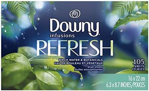 Downy Infusions Botanical Mist Fabric Softener Dryer Sheets, 105 count