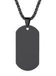 Richsteel Hip Hop Military Army Style Carbon Fiber/Bible/Bullet Dog Tags Pendant Necklace for Men Women Stainless Steel/18K Gold Plated Personalized ID/Name Jewelry (with Gift Box), Metal