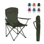 Highlander Camping Chair - Compact & Lightweight Folding Chair, 2.2kg, Portable Chair for Outdoors, Durable Steel Frame Arm Chair with Cup Holder