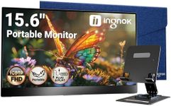 Ingnok Portable Monitor, Ultra Slim 15.6 Inch FHD IPS Laptop Screen Extender with Adjustable Stand, USB C Compatible, Ideal for Travel and Office