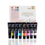 Itsy Bitsy Art Story Artists Acrylic Paint Set - Pastel, 8 Colours X 15ml each| for Paper, Canvas, MDF, Wall, Glass, Plastic, Metal, Terracotta | Premium Multi Surface paint for DIY Art & Craft | For Beginners, Students, Adults