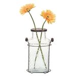 Creative Co-Op DE3875 Glass and Metal Vase, 10.5-Inch