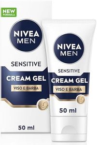 NIVEA MEN Sensitive Viso e Barba Cream Gel 50 ml, Crema viso uomo per un sollievo immediato dalle irritazioni e 24h d'idratazione, Crema viso idratante e crema da barba 2 in 1 per pelli sensibili