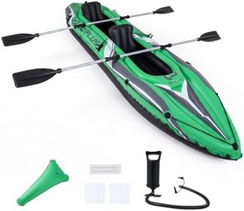 Goplus Inflatable Kayak 2 Person, 11.5 FT Tandem Touring Kayak with Aluminum Paddles, Seats, Footrest, Hand Pump, Heavy Duty Blow Up Canoe for Adults Fishing Lake River