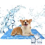 Lyneun Dog Cooling Mat 65x50 cm, Reusable Cooling Mat for Dogs, Non-Toxic Gel Pet Cooling Mat, Reversible Dog Cooling Pad, Easy Fold Dog Cooling Blanket for Cats Dogs Indoor and Outdoor