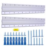 12" French Cleat Picture Hanger Heavy Duty Aluminum Z Bar Clips Interlocking Wall Mounting Brackets for Hanging Mirror, Panel, Board, Cabinet, Shelf, Headboard, Photos (2 Pairs up to 100 lbs)