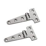 Pair of 316 Stainless Steel Heavy Duty Marine Grade T Hinge 4"(L)*2"(W) Cast Strap Hinge