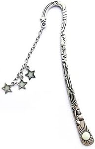LEEQBCR 1 pcs estrellas brillantes Marcapaginas personalizado, marcapaginas metal, marcapaginas originales, marcapaginas 3d, Marcador Sol Luna Estrella, regalos para niños