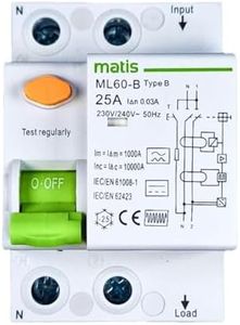 RCD Circuit Breaker 25A - 30mA / 2-Pin/Type B