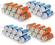 Vtopmart 4 Pack Pop Soda Can Organizer, Fridge,Refrigerator Organizers and Storage Bins for Freezer, Kitchen, Pantry Organization, Clear Plastic Canned Food Bins and Dispensers
