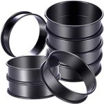 ALGONETO 8Pack Crumpet Rings NONSTICK English Muffin Rings 4 Inch - Stainless Steel Double Rolled Tart Rings for Baking Durable Easy Install