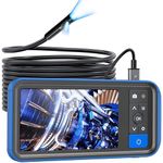 Teslong Dual Lens Endoscope Camera, 4.5 Inch Screen Inspection Camera, 1080P Borescope Camera with Lights, Waterproof Sewer Camera, Semi-Rigid Snake Camera, 32 GB TF Card, Carrying Case (16.5FT/5M)