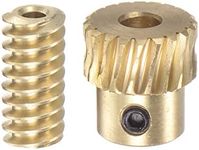 HARFINGTON Worm Gear Set Brass 0.5 Modulus 20T 20:1 Reduction Rate 3mm Hole Diameter Right Rotate Drive Gear Box Wheel Shaft Kits