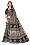 Tamaira Fashion Women's Plain Cotton Saree (2499_Black