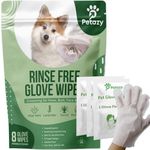 8 Dog Glove Wipes for Paws and Butt Ears Eyes Face Fur | No Rinse Lavender Scented Dog Grooming Glove | Large Size Natural Gentle Pet Cleaning Deodorizing Gloves for Daily Care Travel and Bath