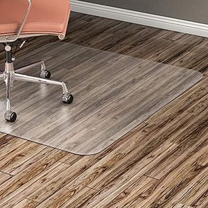 Lorell Nonstudded Design Hardwood Surface Chairmat -48-Inch Length x 36-Inch Width x 60 mil Thickness Overall -Vinyl -Clear