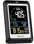 Newentor CO2 Monitor, Indoor Air Quality Meters, Carbon Dioxide Detector with Voice Alert, Large Display CO2 Tester, Temperature Humidity Sensor, Alarm Clock for Home, RV, Grow Tents, 400-5000ppm