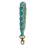 XGALBLA Women's Boho Macrame Keychain Wristlet Bracelet Handmade Braided Hand Wrist Lanyard for Keys, Purse, Car Keys Holder, Flower(green), Medium