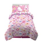 Franco Kids Bedding Super Soft Comforter and Sheet Set with Sham, 5 Piece Twin Size, Hello Kitty