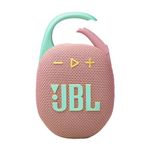 JBL Clip 5 - Ultra-Portable, Waterproof & Dustproof Bluetooth Speaker, Big Pro Sound with Punchy bass, Integrated Carabiner, Up to 12 Hours of Play, Made in Part with Recycled Materials (Pink)