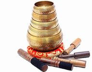 Beaten Tibetan Singing Bowl Set of 5 Hand Hammered - Buddhist Meditation Bowls by Nepalese Handicraft Zone…