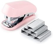 Deli Stapler, 20-50 Sheets Capacity with Staples and Staple Remover Set, Desk Stapler Office Staplers (Pink, 20 Sheet)