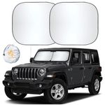 EcoNour 2-Piece Car Windshield Sun Shade | Durable 240T Polyester Sun Shield for Front Window Blocks UV Rays | Foldable Automotive Interior Accessories for Sun Protection (X-Small 18 x 26 inches)