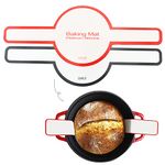 Silicone Baking Mat for Dutch Oven Bread Baking- Long Handles Bread Baking Sling Gentler Safer&Easier Transfer for Dough,2PCS Non-stick Bread Baking Sheets Eco-Friendly Alternative for Parchment Paper