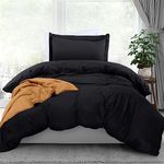 Utopia Bedding Duvet Cover Twin Size Set - 1 Duvet Cover with 1 Pillow Sham - 2 Pieces Comforter Cover with Zipper Closure - Ultra Soft Brushed Microfiber, 68 X 90 Inches (Twin/Twin XL, Black)