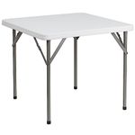 Flash Furniture 34'' Square Granite White Plastic Folding Table