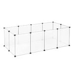 EUGAD rabbit run guinea pig run hamster playpen bunny puppy enclosure exercise fence diy transparent 12 panels (35x45cm/panel) 145 x 75 x 46 cm 0034WL