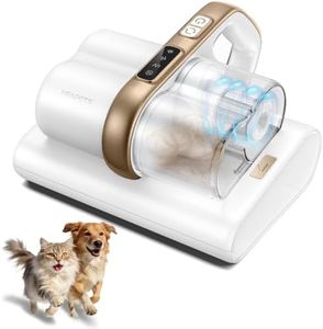 HEAPETS Mattress Vacuum Cleaner, 16Kpa Bed Vacuum with 275nm UV-C Light & 149℉ Heat & Ultrasonic, Dual High-Speed Roller Brushes & HEPA Filter for Pet Hair, Bed, Sofa, Couch, Corded White