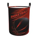 Basketball Laundry Hamper Collapsible Laundry Baskets with Handles Dirty Foldable Clothes Basket Easy Carry Laundry Bag Round Storage Basket for Bedroom Toy1