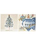 Box of 10 Blue Tree Baubles Marie Curie Charity Christmas Cards In 2 Designs