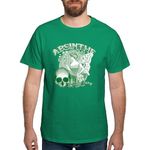 CafePress Absinthe Collage Lady with Skull Dark T Shirt Men's Traditional Fit Dark Casual Tshirt Kelly Green