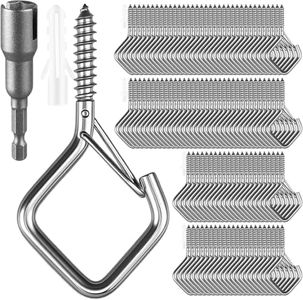 Emiluil 100 Pcs 304 Stainless Steel Eye Screw Hooks for Hanging Heavy Duty.Windproof Ceiling Hooks for Hanging Plants,Cup,Wind Chime,Bird Feeders,Christmas String Lights at Indoor&Outdoor 2.2 Inch