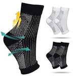 4 pairs Neuropathy Socks, Ankle Brace Compression Sleeve for Achilles Tendonitis, Plantar Fasciitis, Inju Recovery for Sports (L/XL)