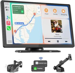 Avylet 9 Inch Wireless Carplay Screen & Android Auto, Portable Car Stereo, Reversing Backup Camera, GPS Navigation, Car Audio Receivers, Bluetooth, Mirror Link, Voice Control,AUX,FM