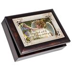 Cottage Garden Guardian Angel In The Garden Burlwood Inlay Italian Style Music Musical Jewelry Box P