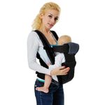 IULONEE 4-In-1 Carrier Baby Carrier Mini Ergonomic Toddler Wrap Carrier Front & Back Carry Baby Carriers Toddler Carrying Backpack Toddler Sling Carrier For Newborns And Older Babies 3.5-20 Kg (Blcak)