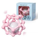 MCGMITT Teething Ring - Teething Toys for Baby Rattle Teething Ball Toys for Babies 0-12 Month, Soft Silicone Sensory Teether Balls to Grab and Chew, Baby Toy Teething Gift for Newborn Infants (Pink)