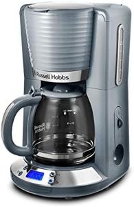 Russell Hobbs Cafetière Filtre [Programmable,Technologie WhirlTech pour extraction & arôme optimaux] Inspire Gris (verseuse en verre 1,25L, 10 tasses, Cuillère à doser) Machine à Café 24393-56