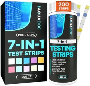 AquaDoc Pool Test Strips - 200 Spa and Hot Tub Test Strips for Pool Water Testing Kit for pH, Chlorine, Hardness, Bromine, Cyanuric Acid, Alkalinity