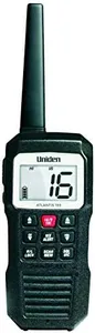 Uniden Atlantis 155 Handheld Two-Way VHF Marine Radio, Floating IPX8 Submersible Waterproof, Dual-Color Screen, All USA/International/Canadian Marine Channels, NOAA Weather Alert, 10 Hour Battery